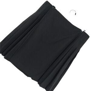 GRAHAM & GUNN! ELEGANT LUXE BLACK 100% FINE WOOL WRAP FRONT PLEATED SKIRT! SZ 14